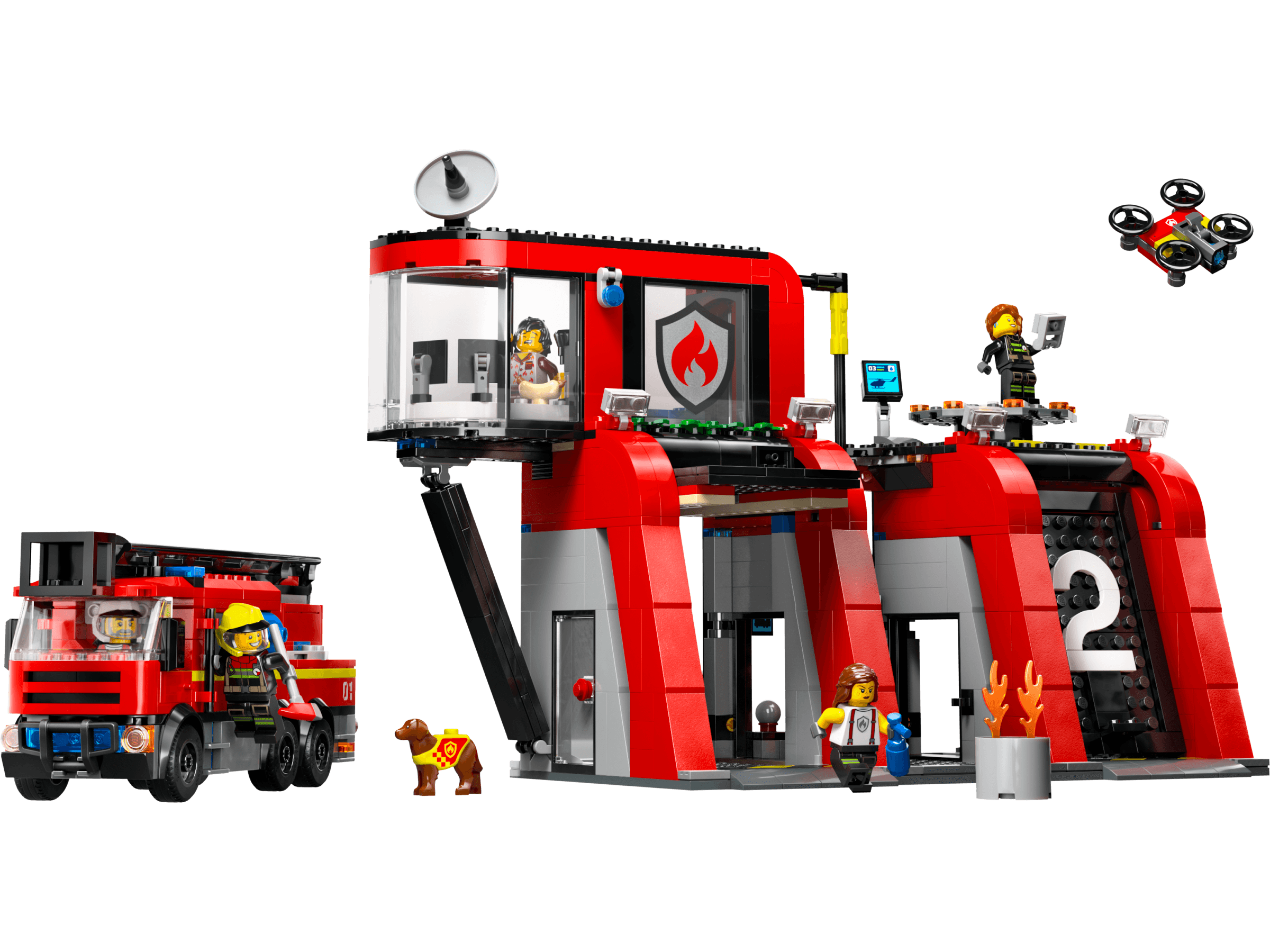 Fire Station with Fire Truck