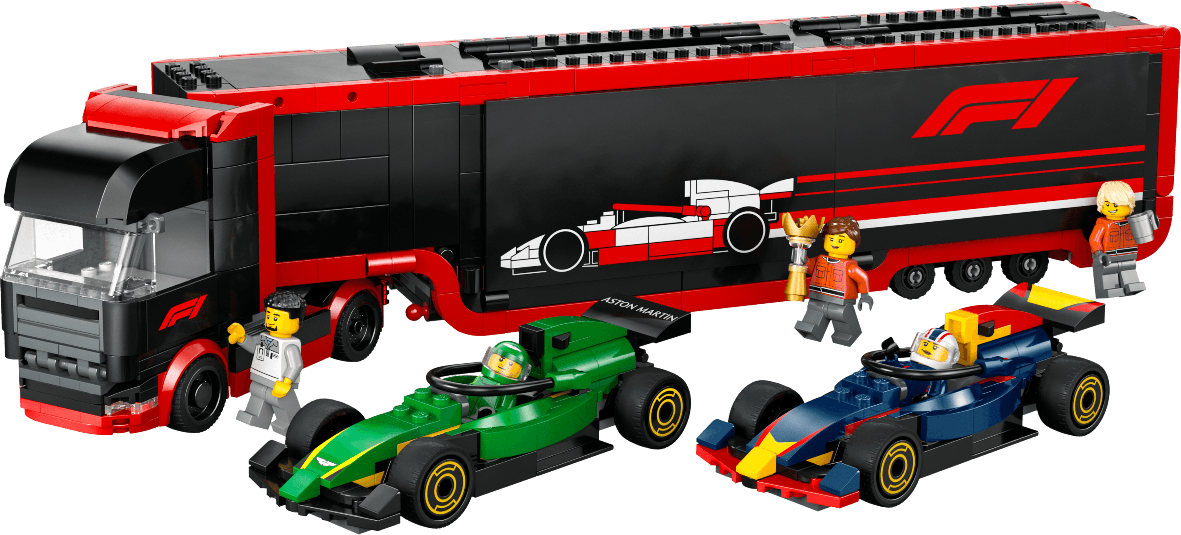 F1 Truck with RB20 & AMR24 F1 Cars