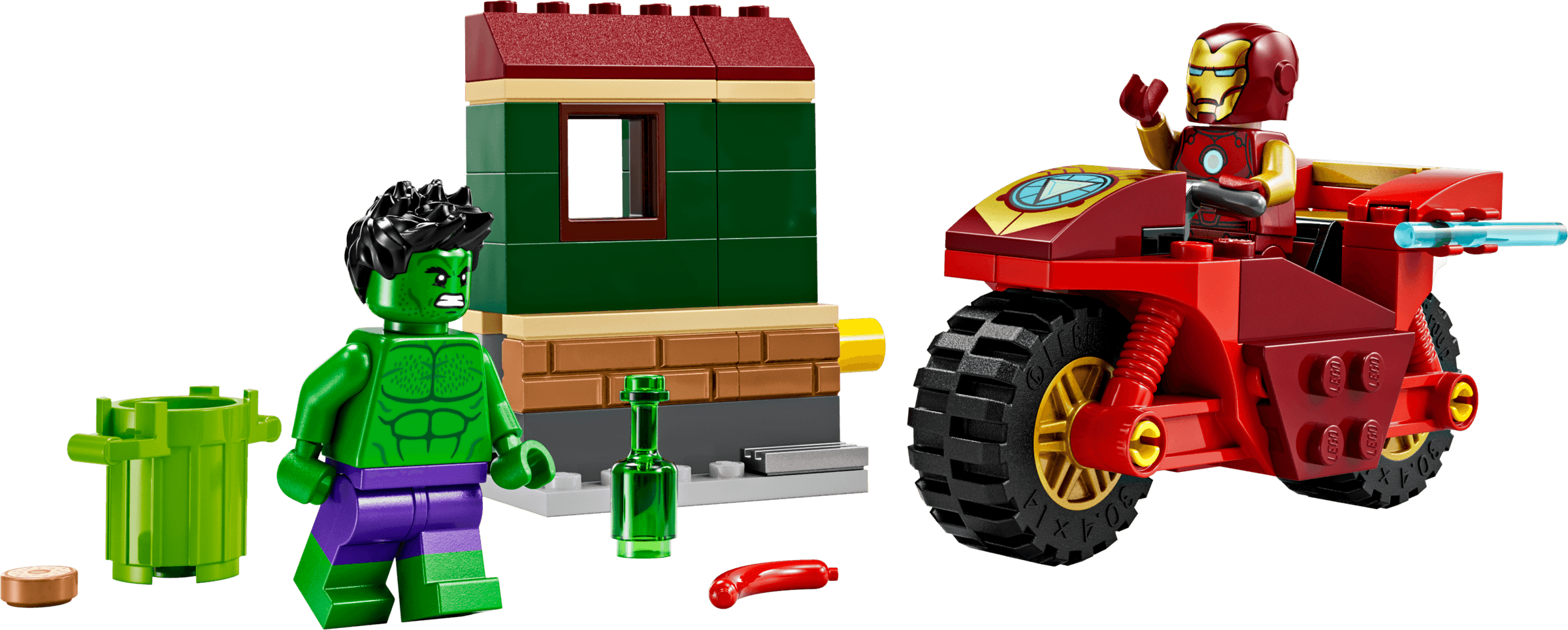 Iron Man with Bike and The Hulk