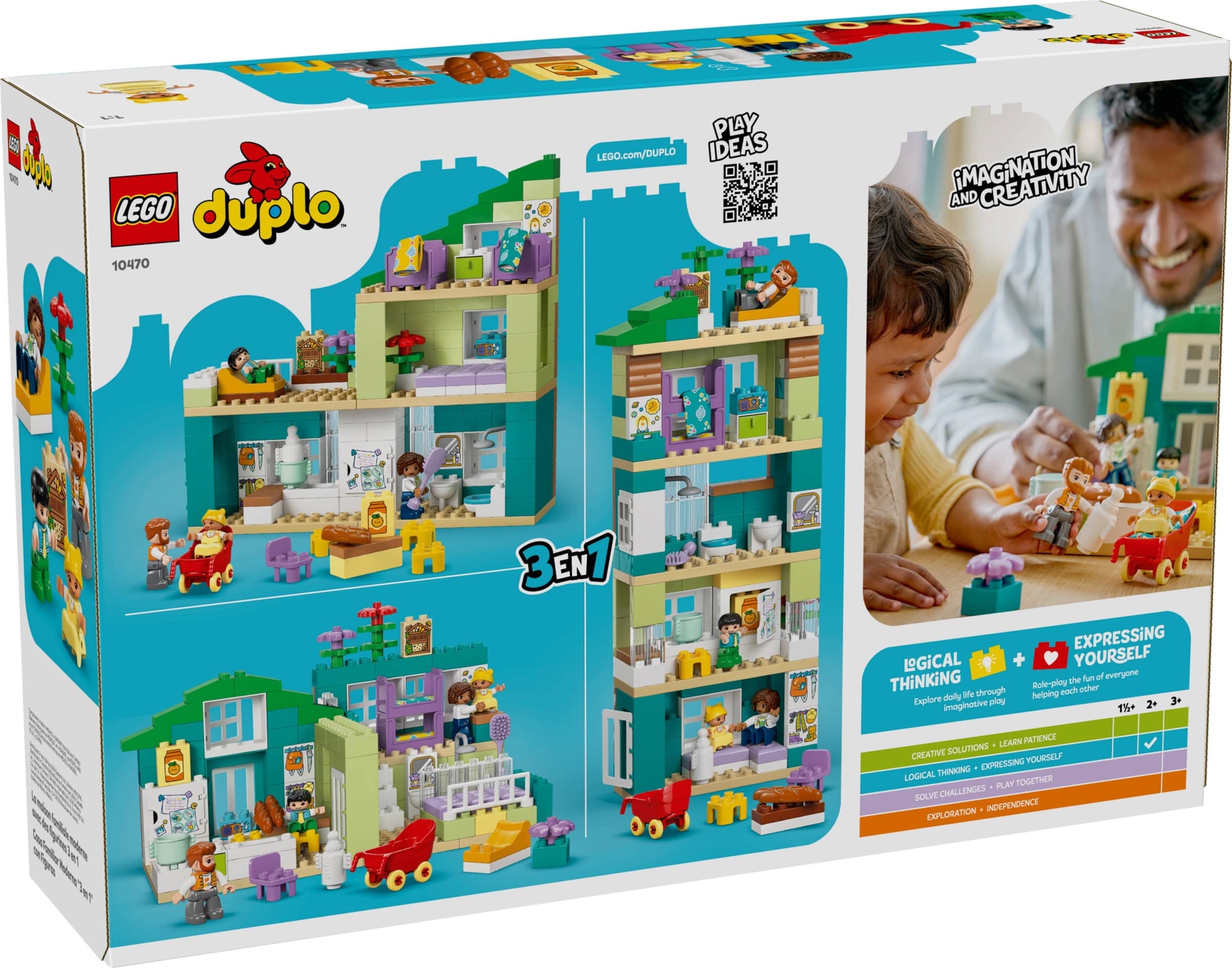 3 in 1 Modern Family House with Figures