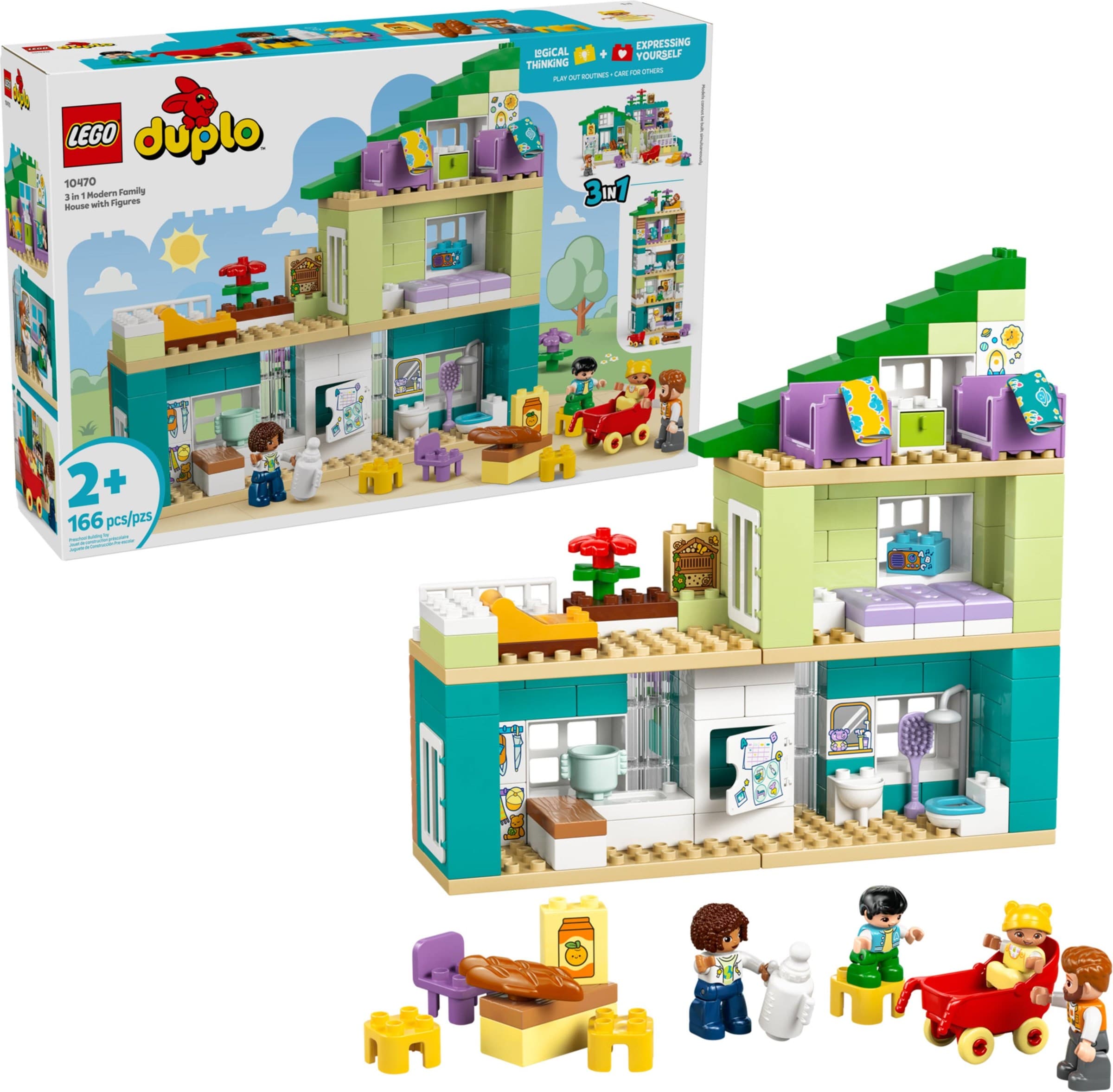 3 in 1 Modern Family House with Figures