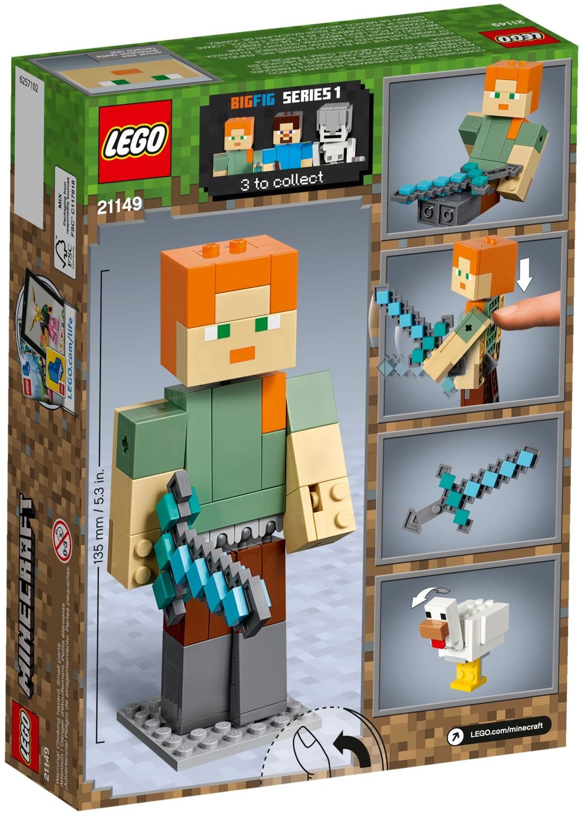 Minecraft Alex BigFig with Chicken
