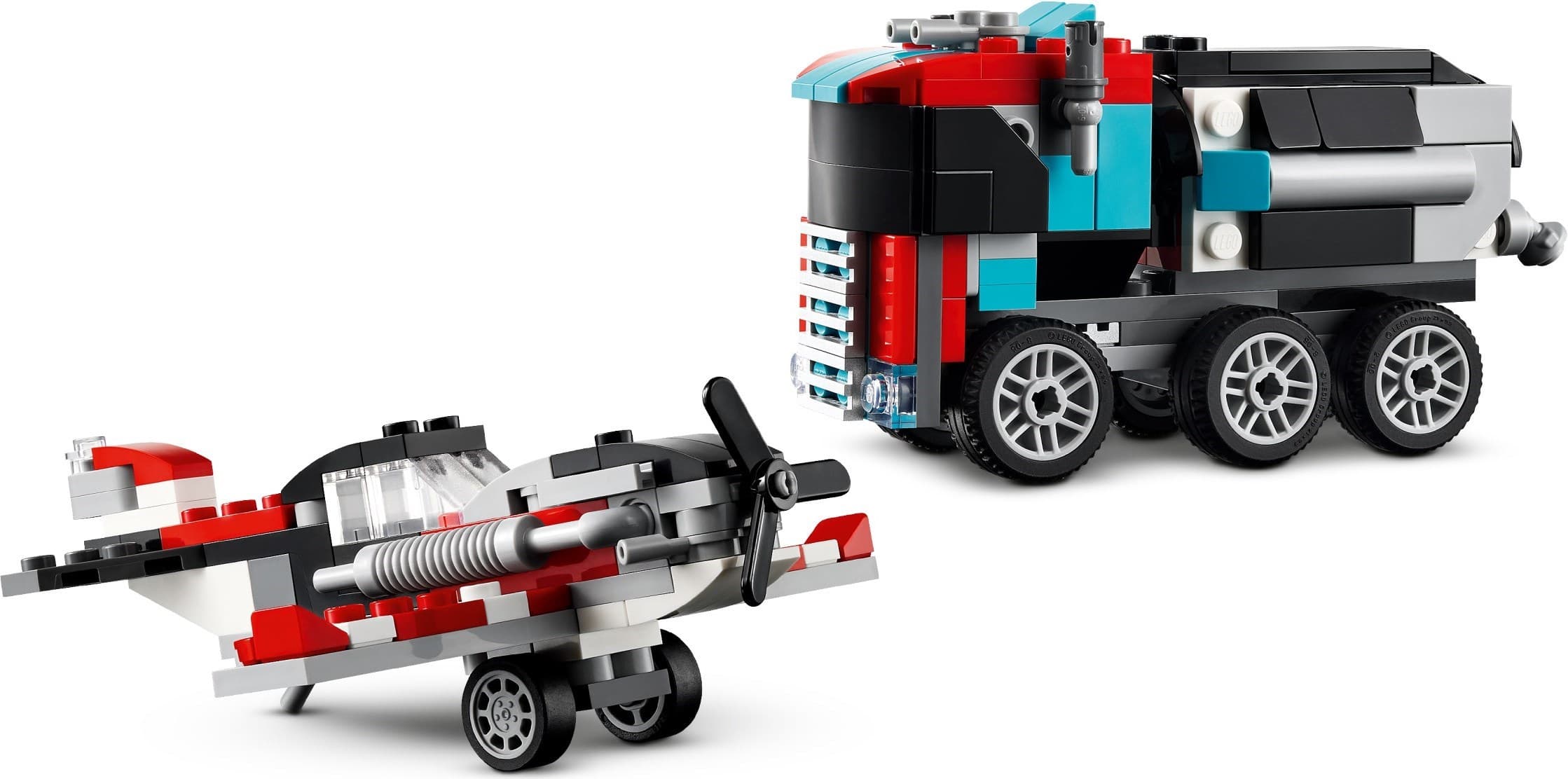 Flatbed Truck with Helicopter