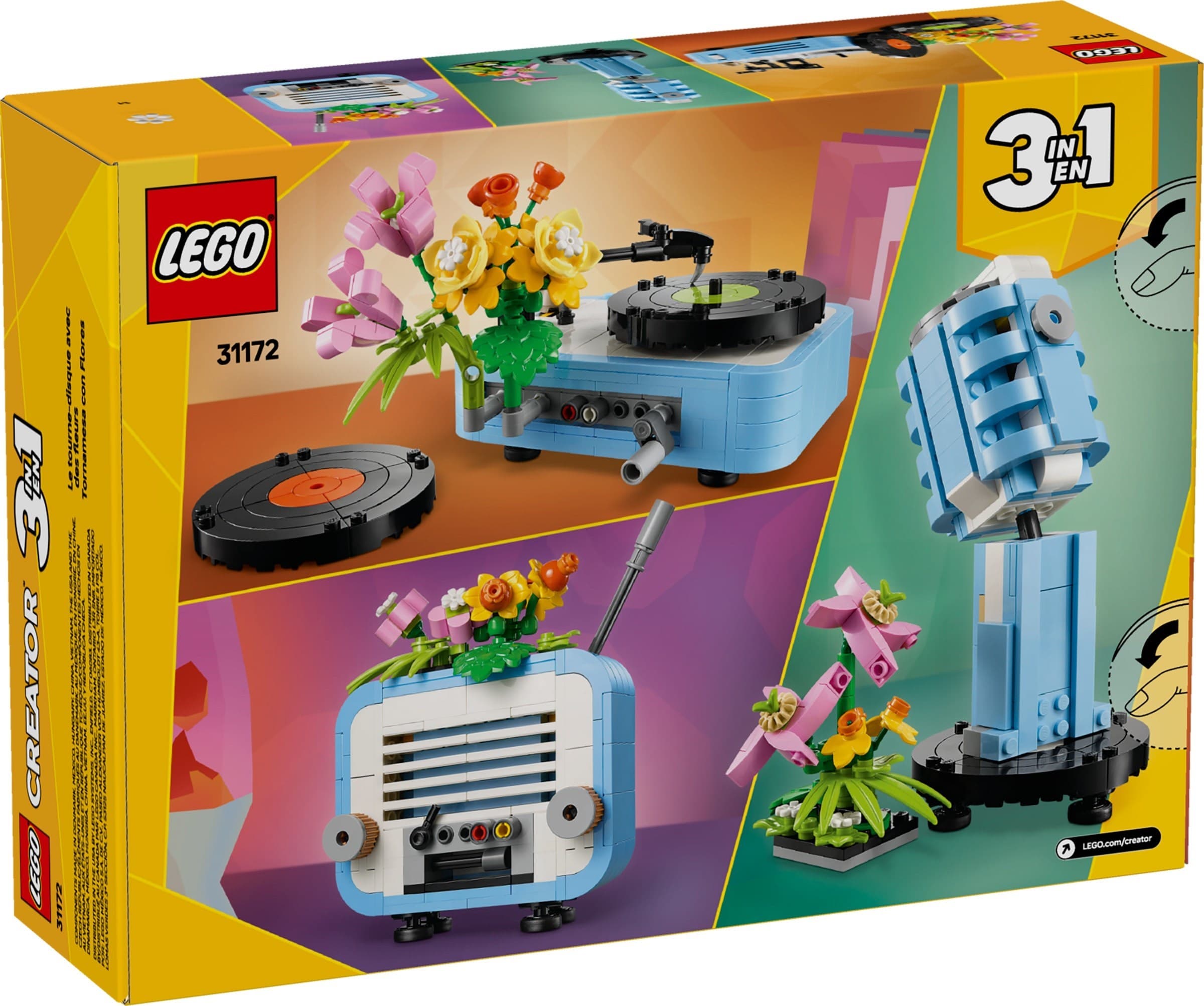 Record Player with Flowers