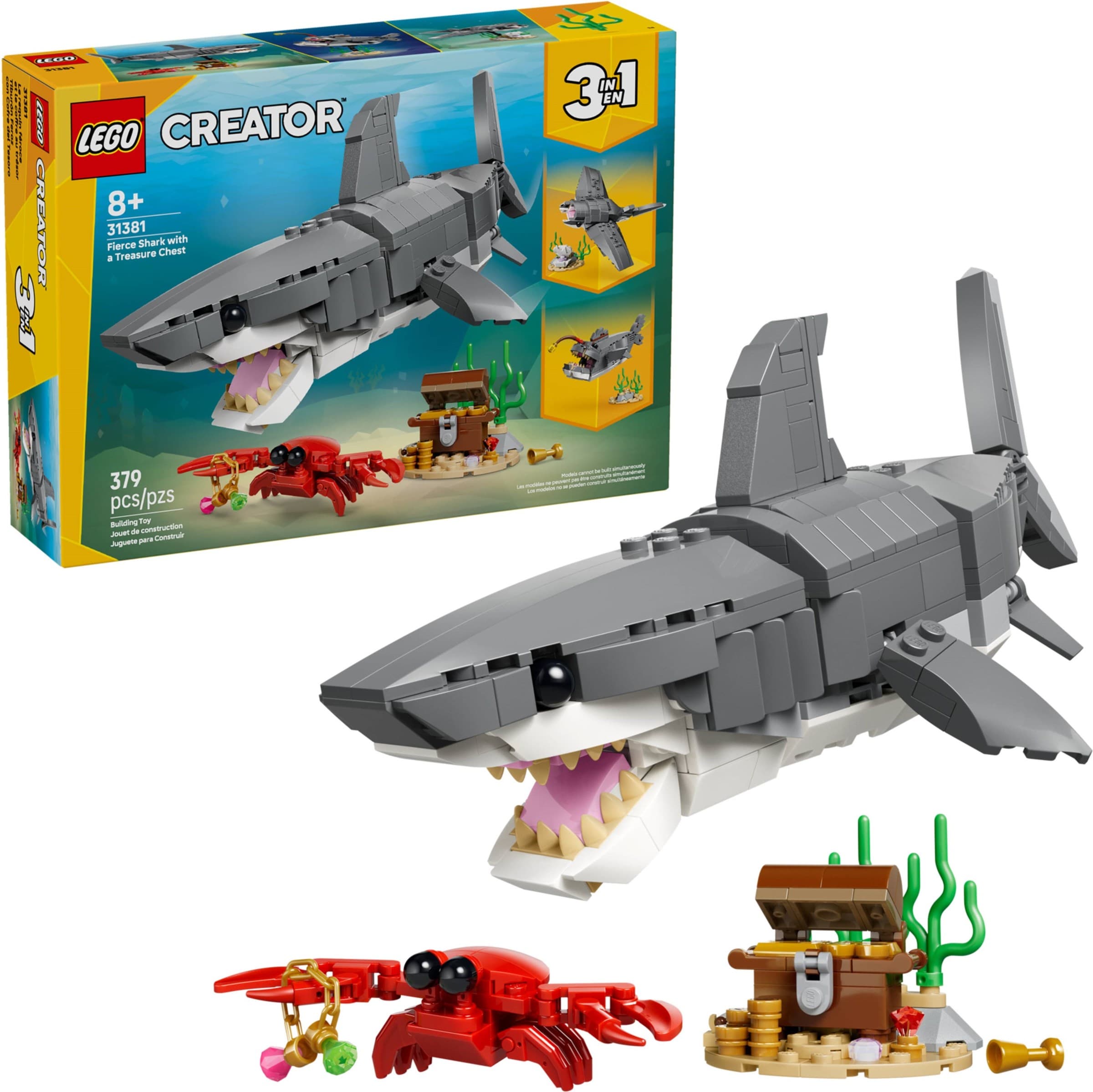 Fierce Shark with a Treasure Chest