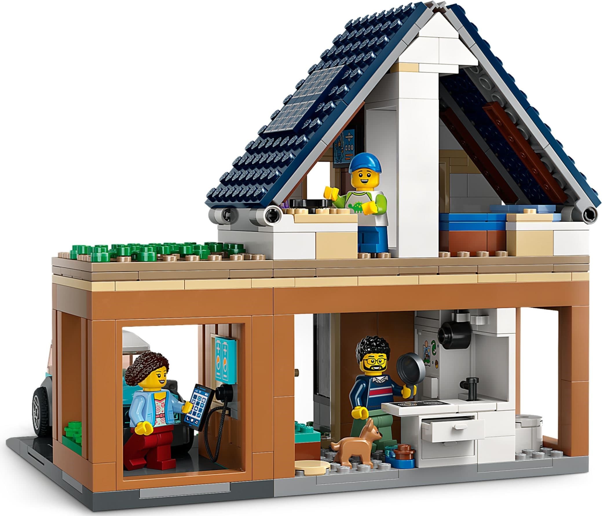 Family House and Electric Car