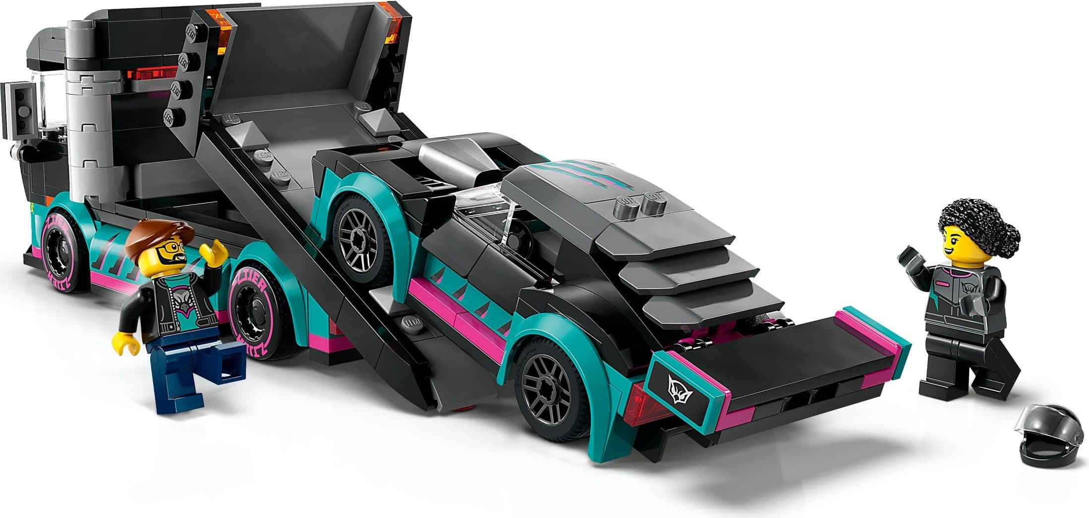 Race Car and Car Carrier Truck