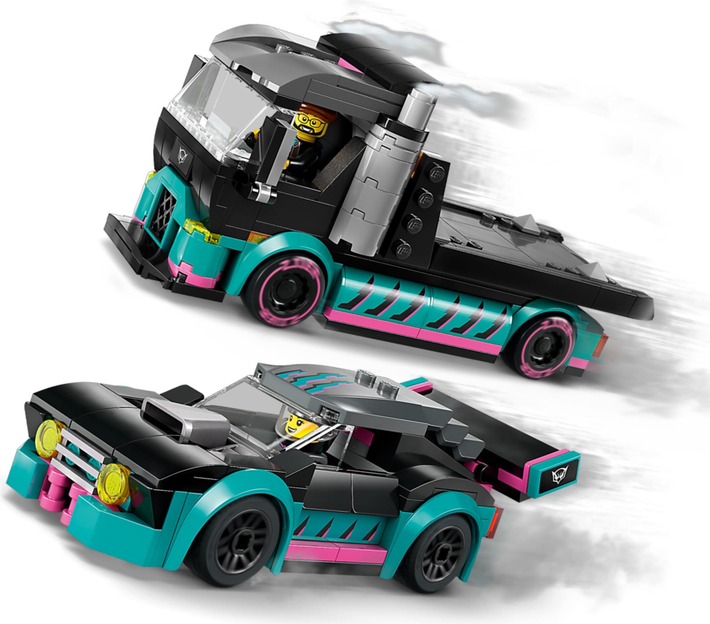 Race Car and Car Carrier Truck