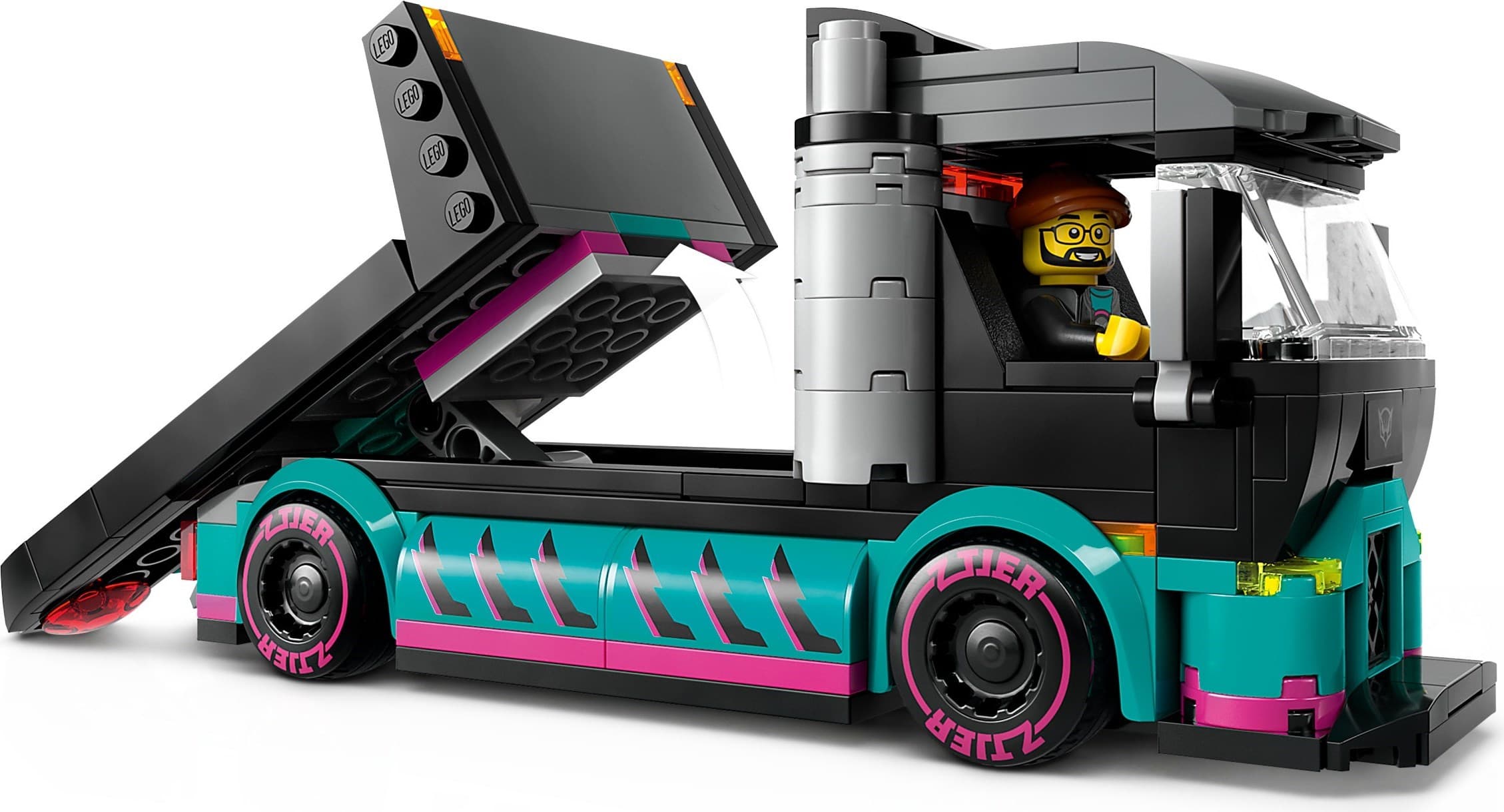 Race Car and Car Carrier Truck