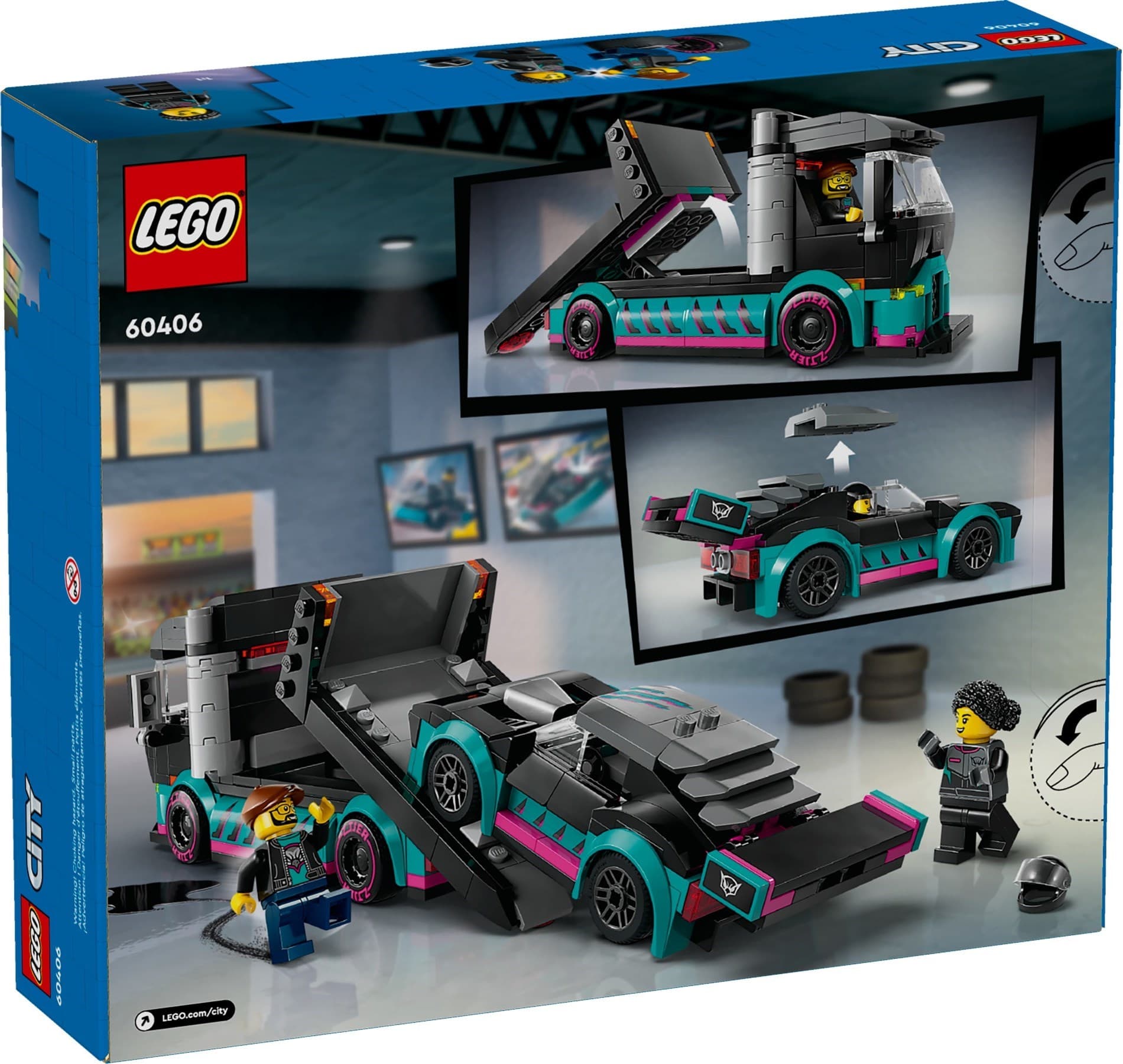 Race Car and Car Carrier Truck