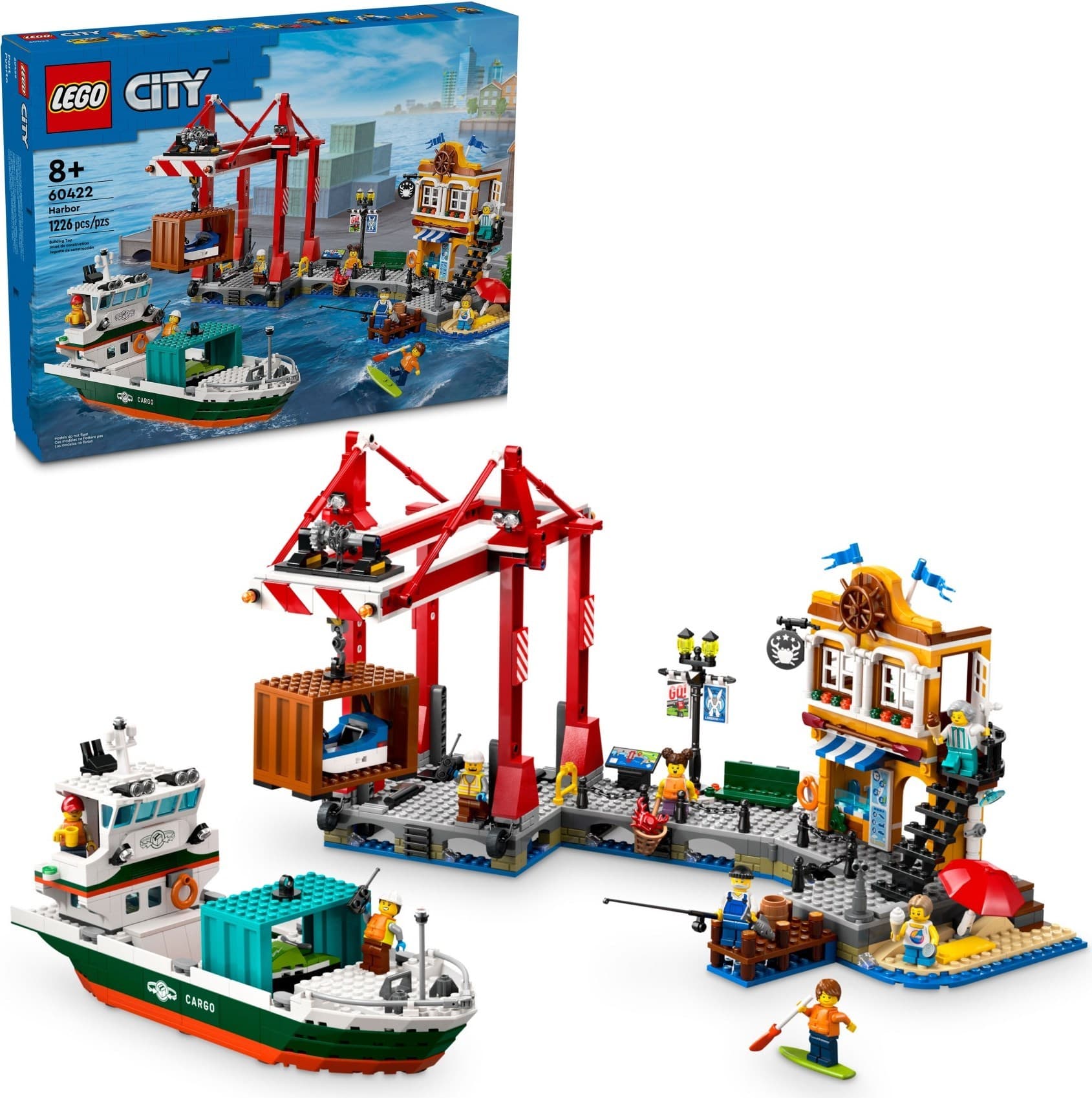 Seaside Harbor with Cargo Ship