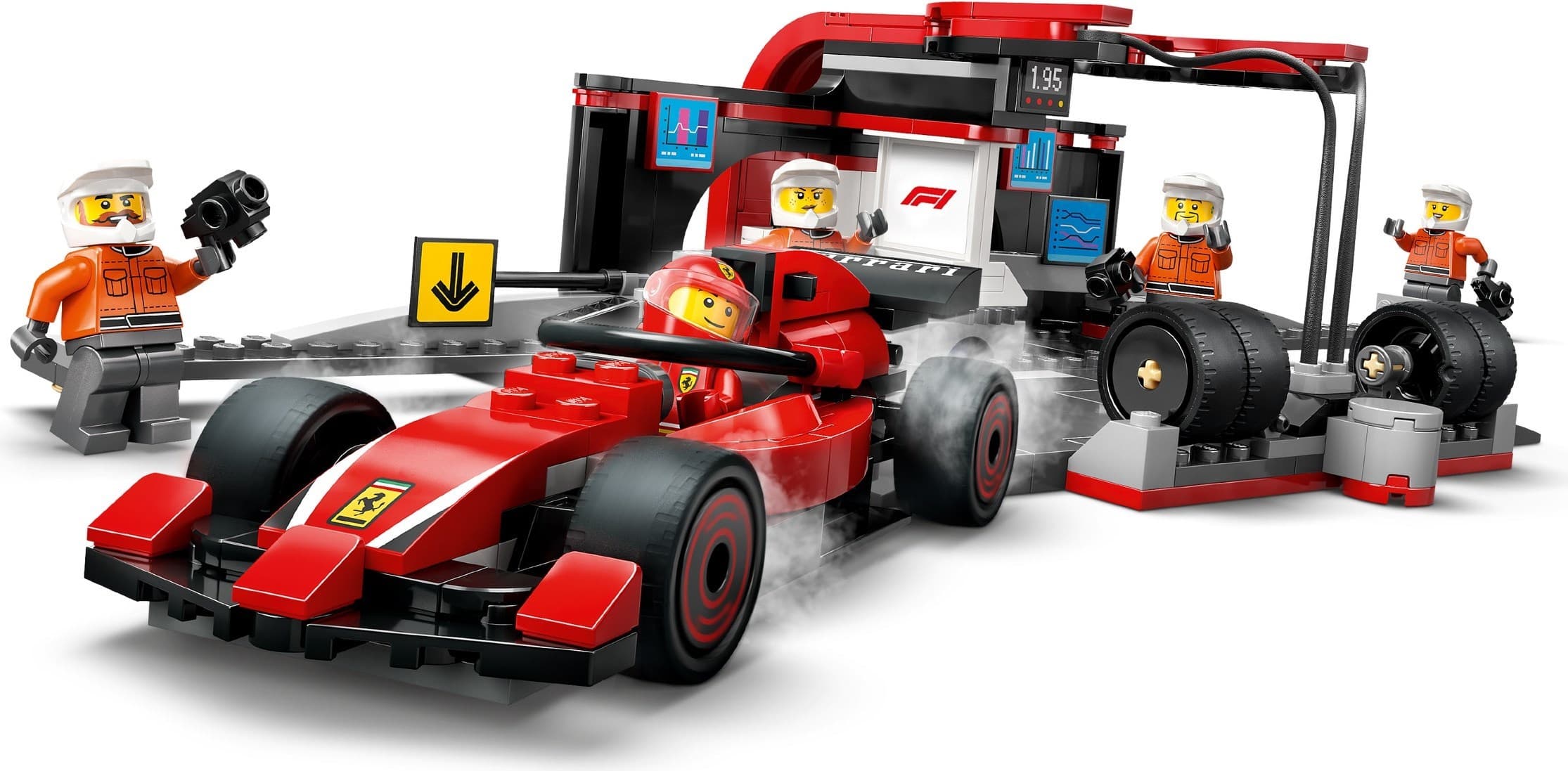F1 Pit Stop & Pit Crew with Ferrari Car