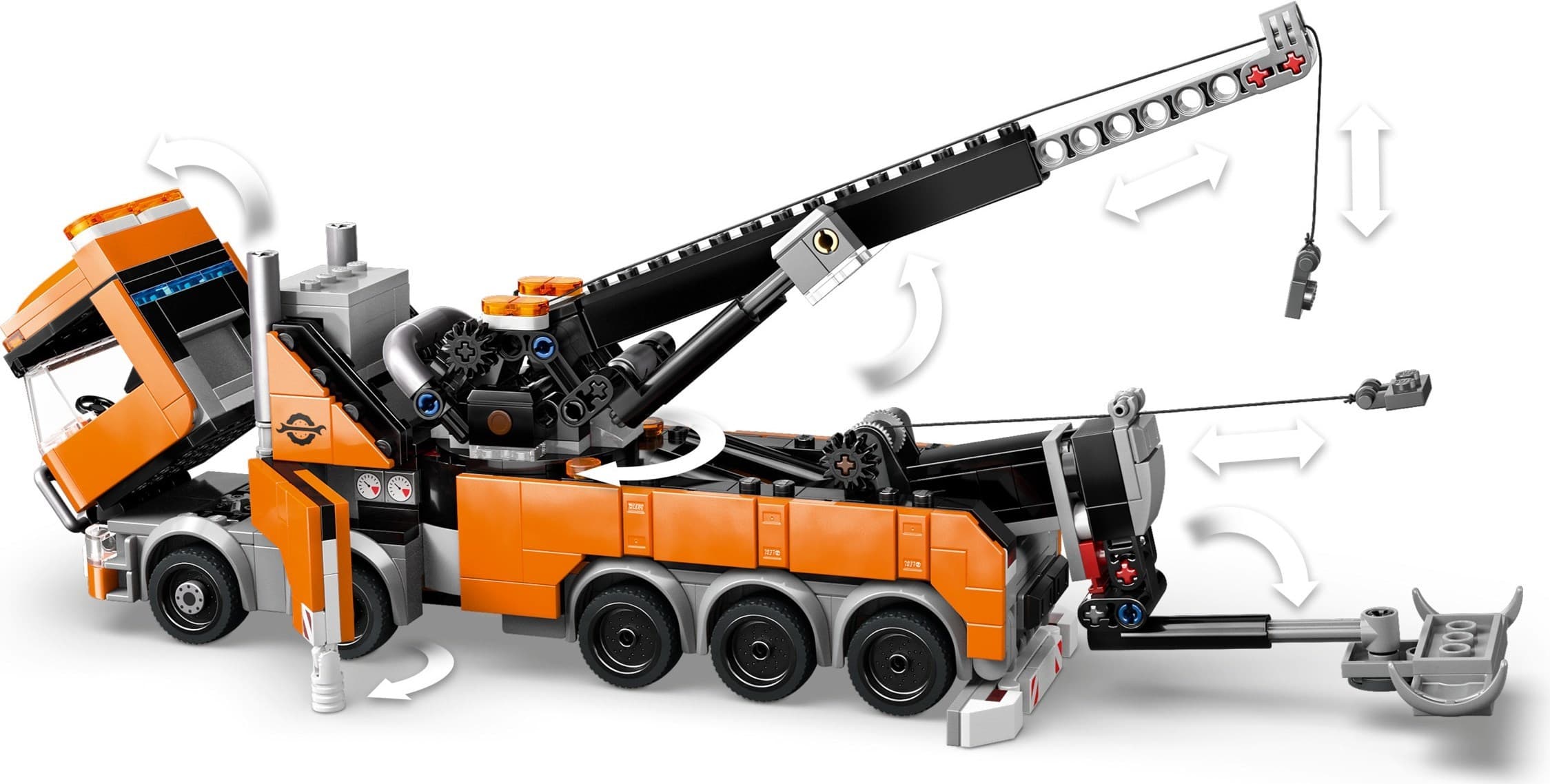 Heavy-Duty Recovery Tow Truck with Crane
