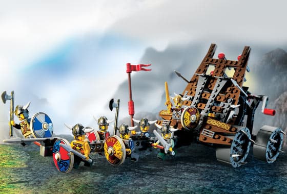 Army of Vikings with Heavy Artillery Wagon