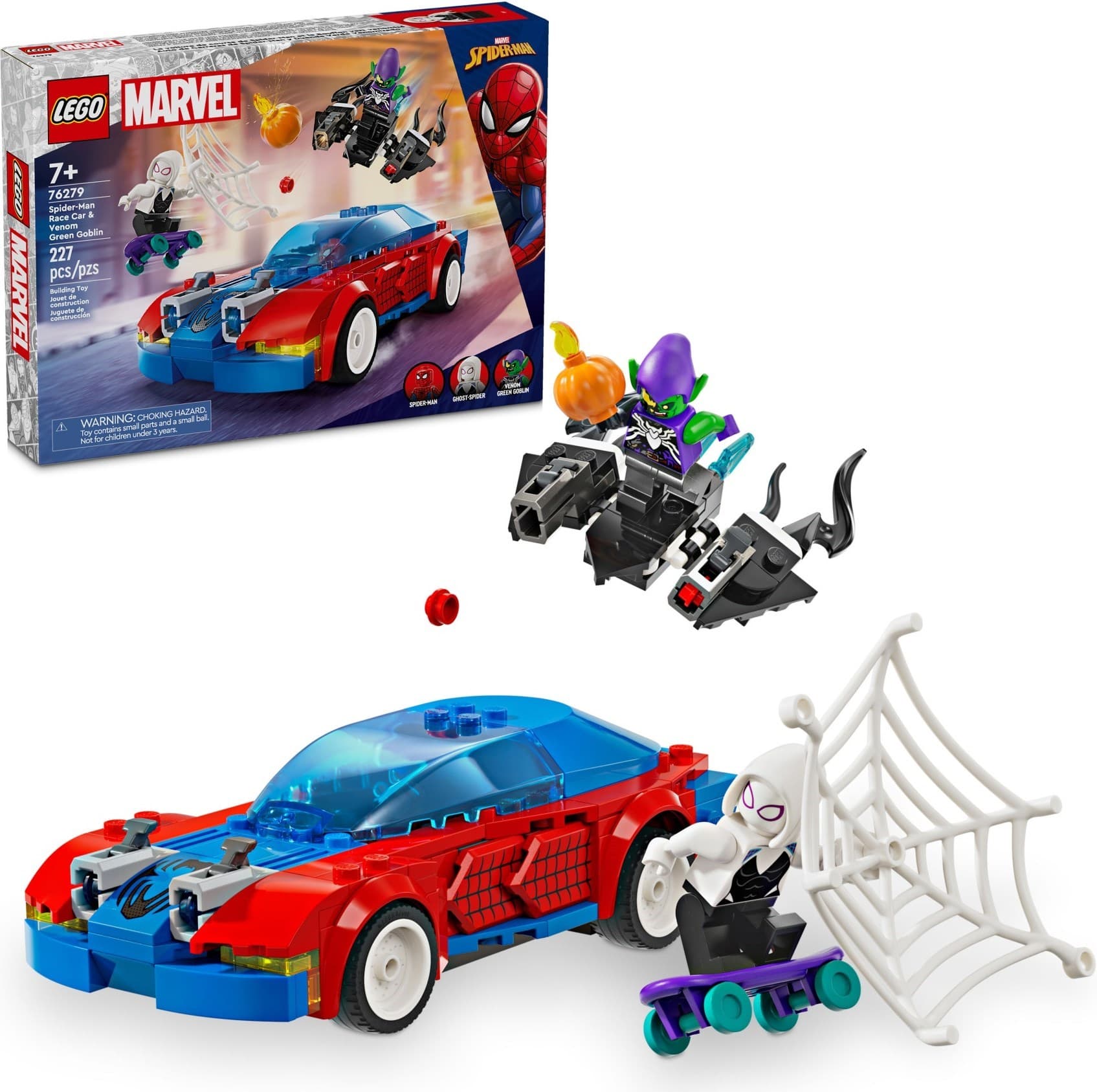 Spider-Man Race Car & Venom Green Goblin