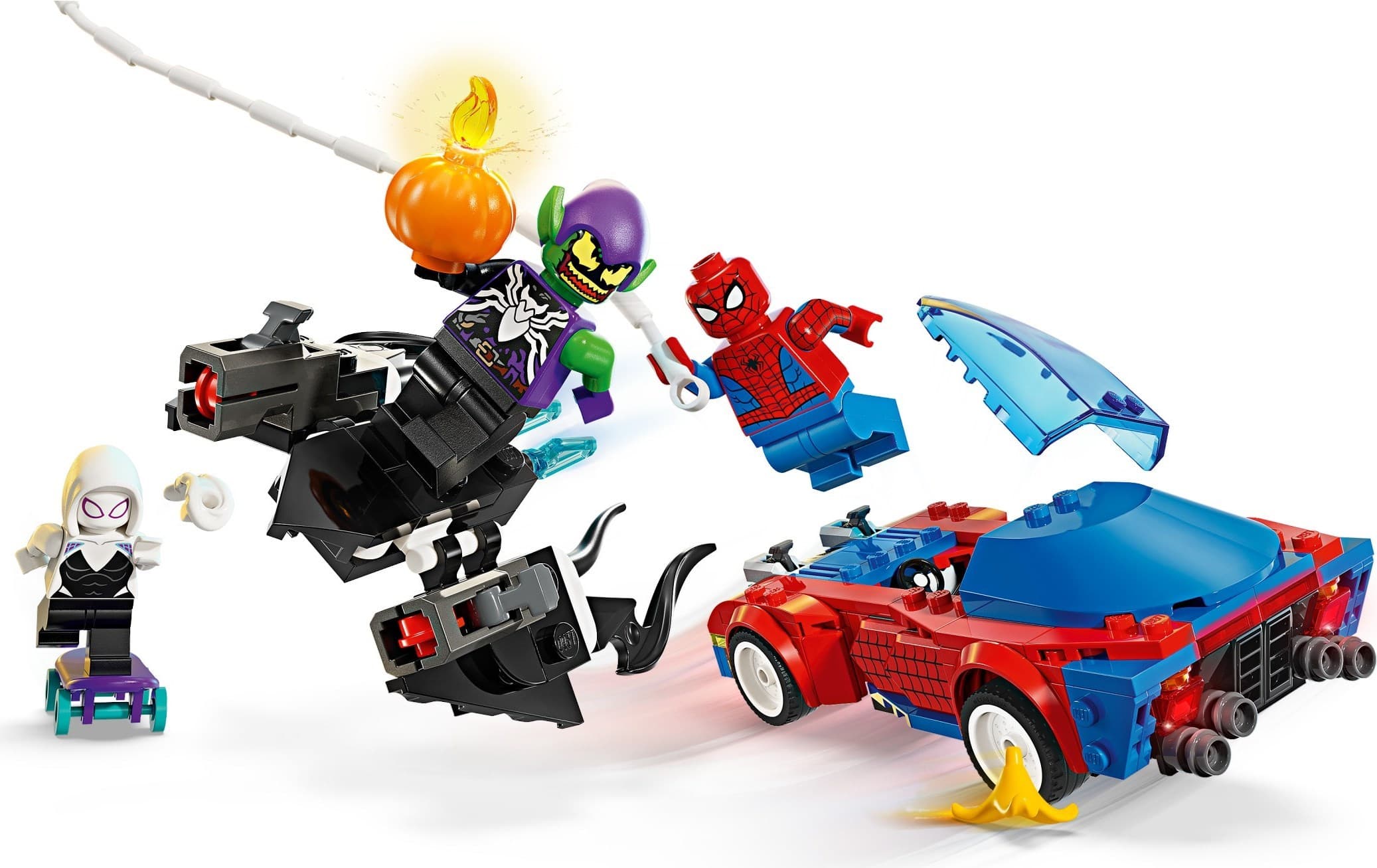 Spider-Man Race Car & Venom Green Goblin