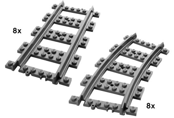 Straight and Curved Rails for RC Trains