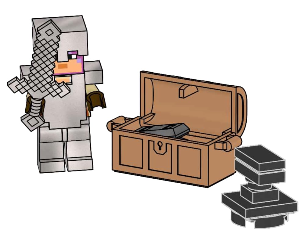Knight with Chest and Anvil
