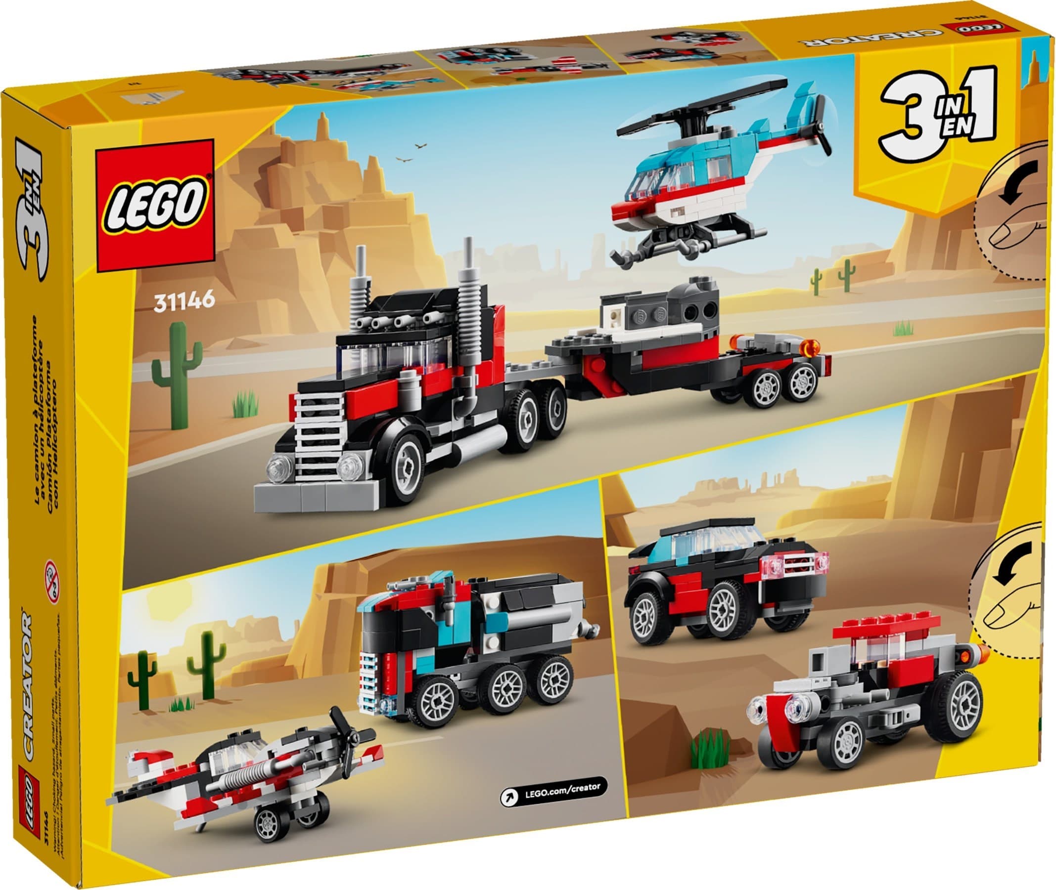 Flatbed Truck with Helicopter