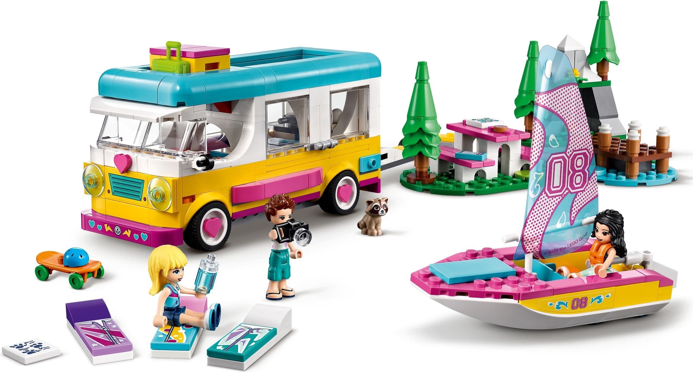 Forest Camper Van and Sailboat