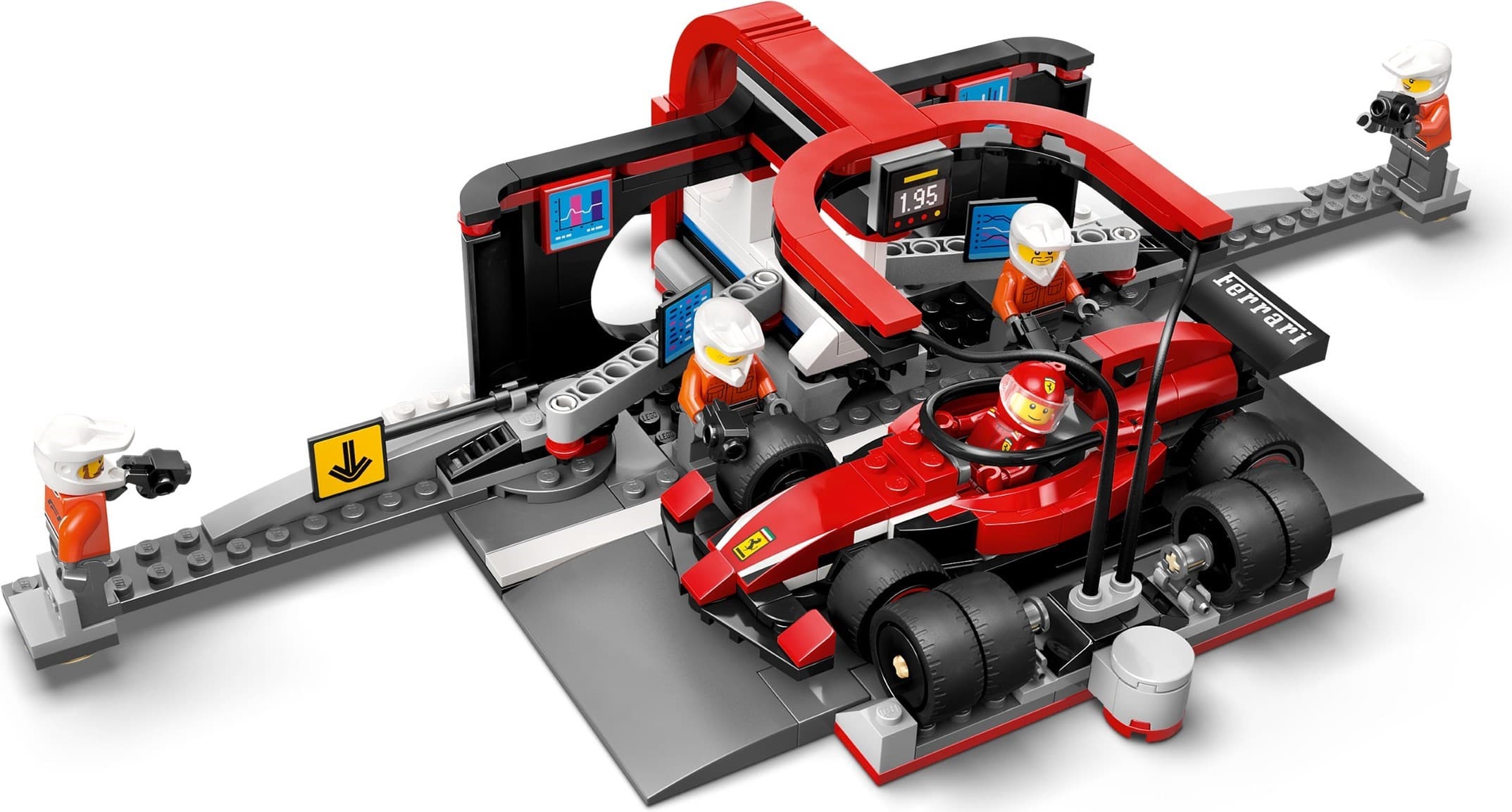 F1 Pit Stop & Pit Crew with Ferrari Car