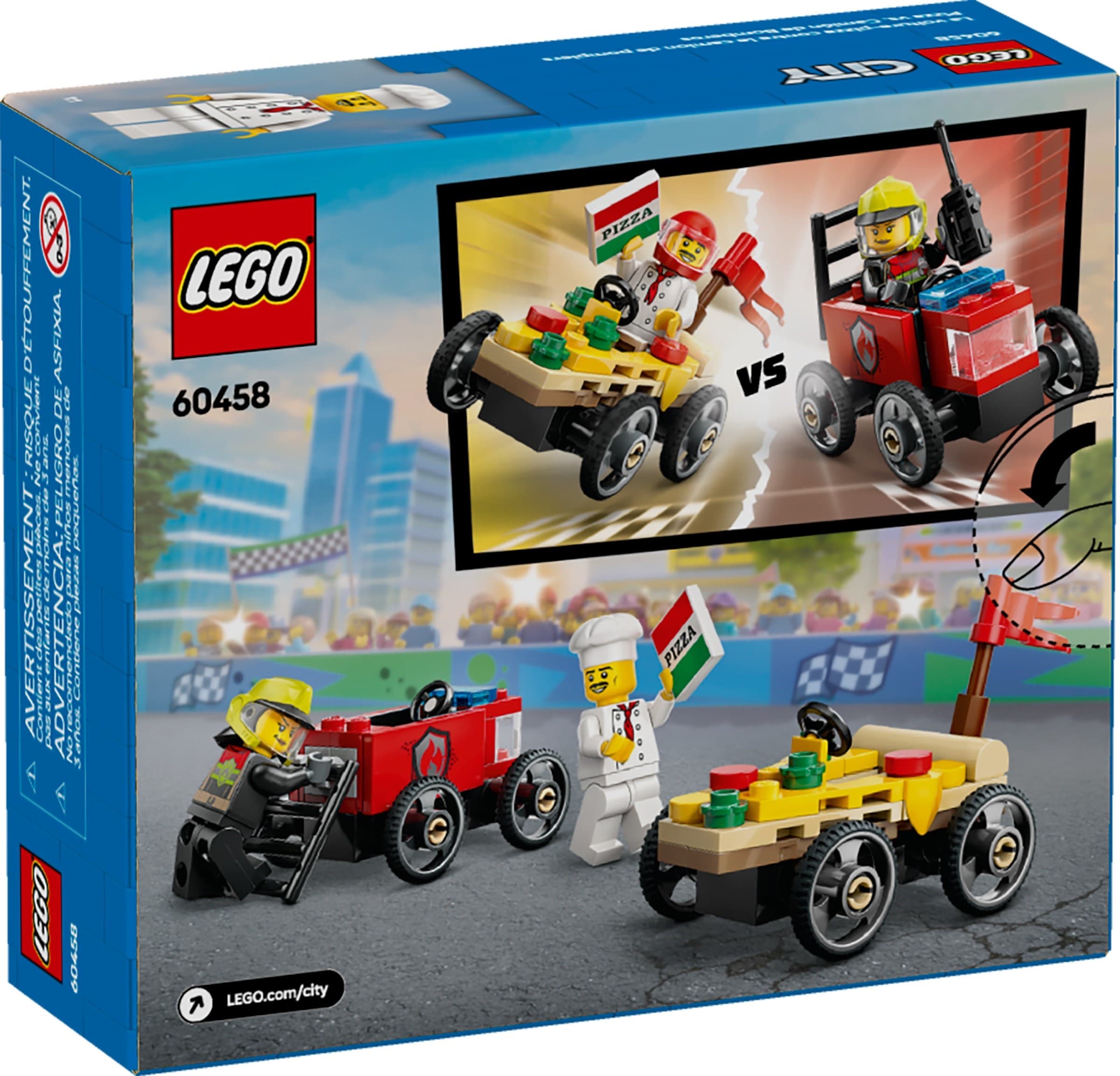 Pizza vs. Fire Truck Race Car Pack