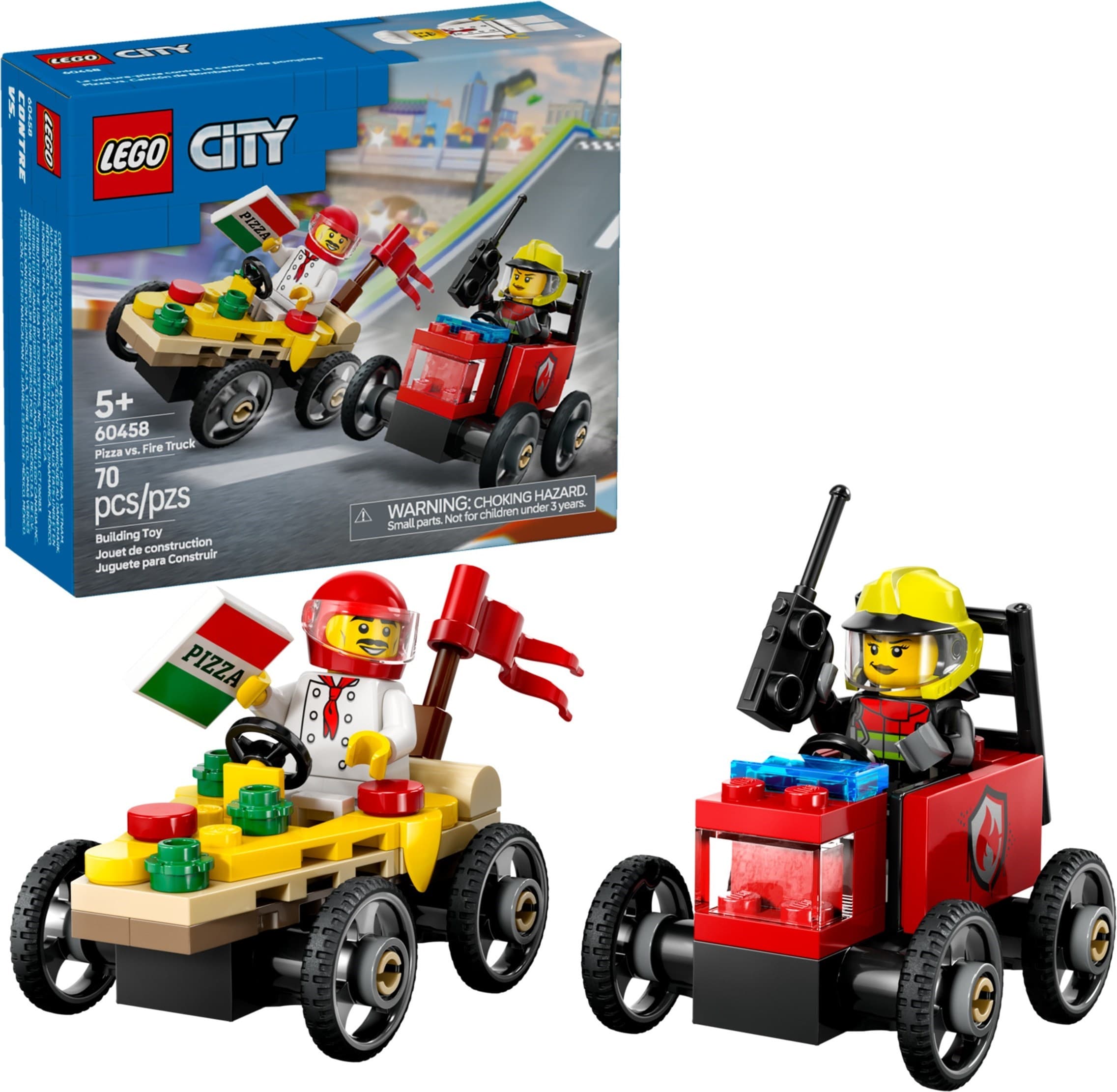 Pizza vs. Fire Truck Race Car Pack