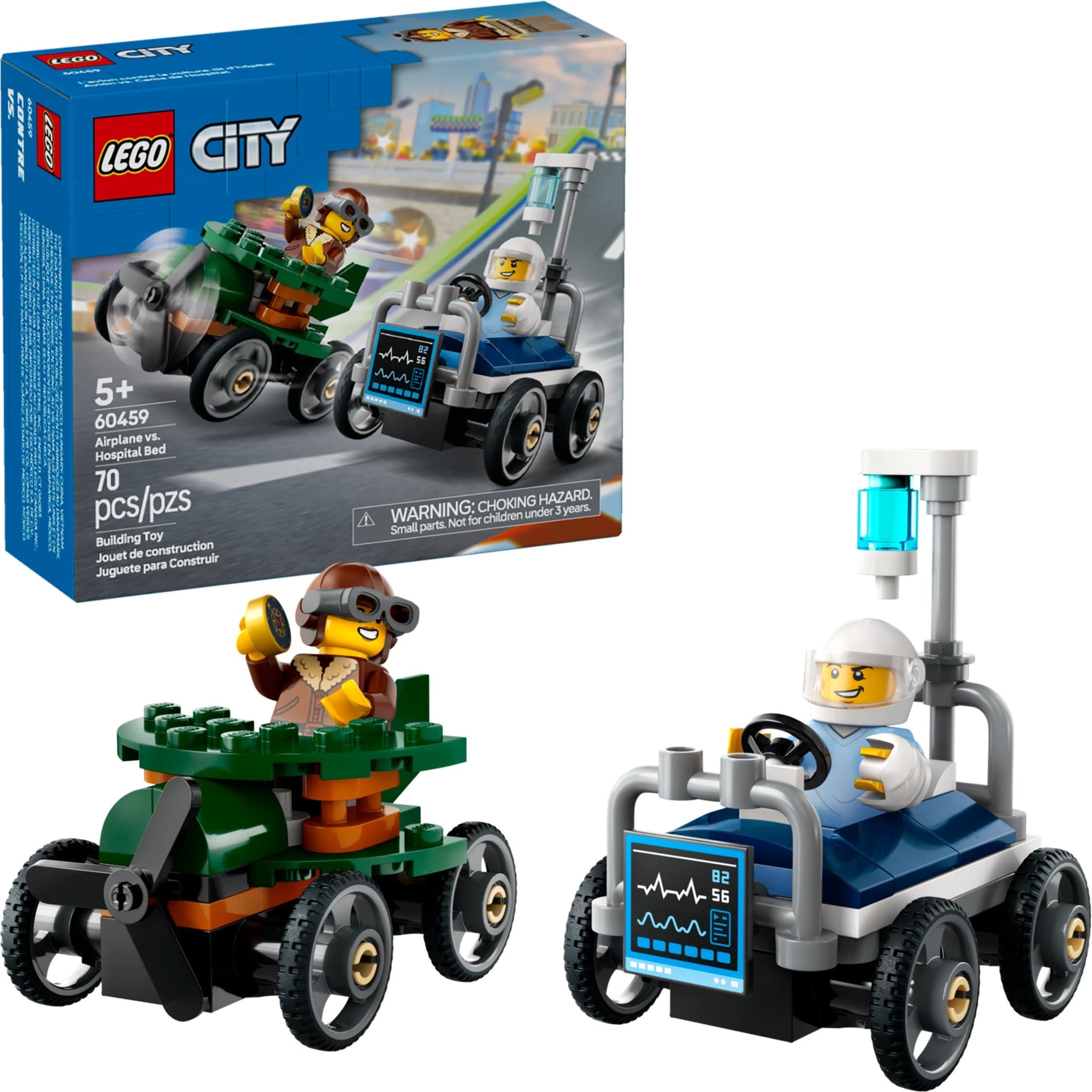 Airplane vs. Hospital Bed Race Car Pack