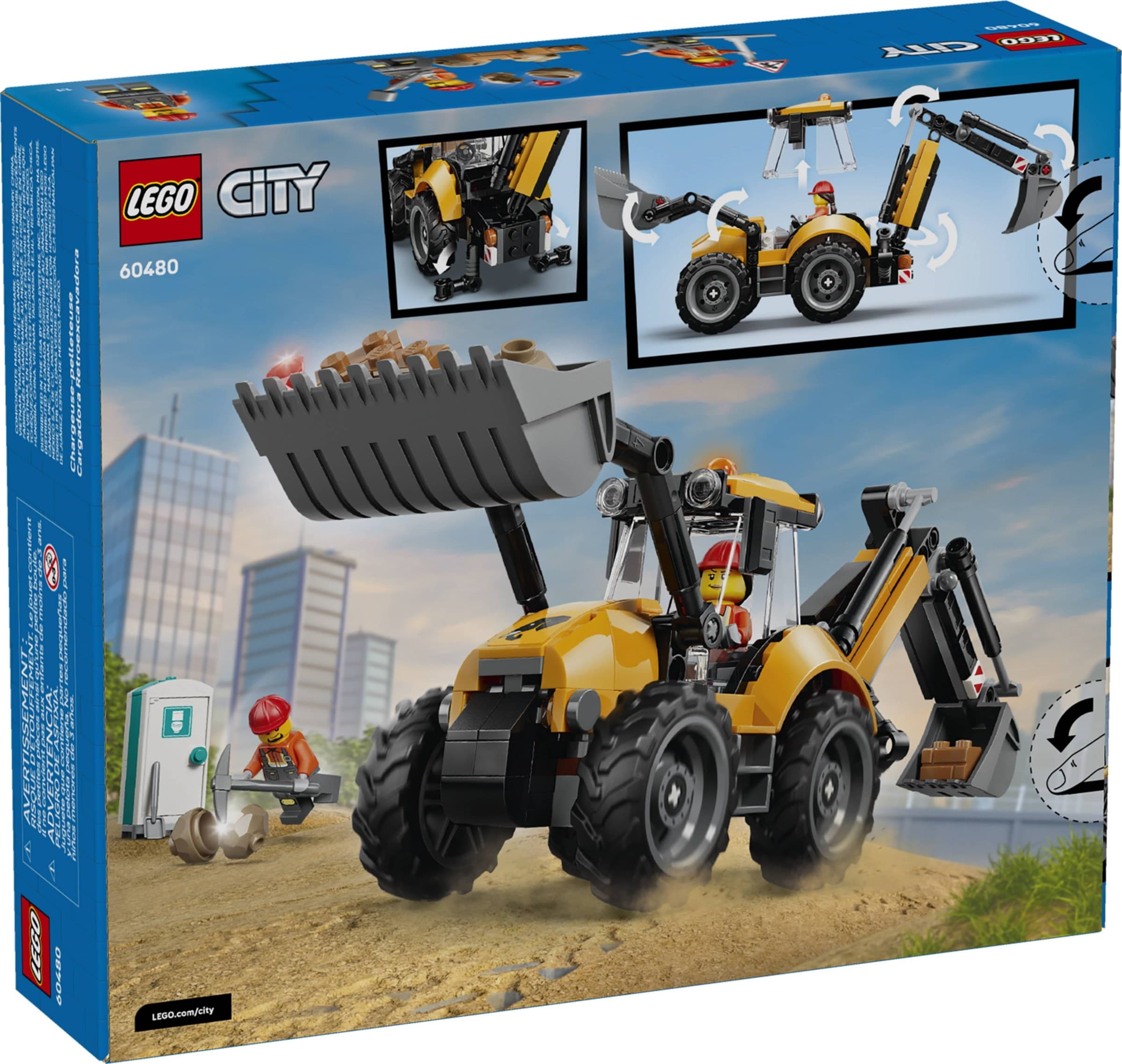 Yellow Backhoe Loader