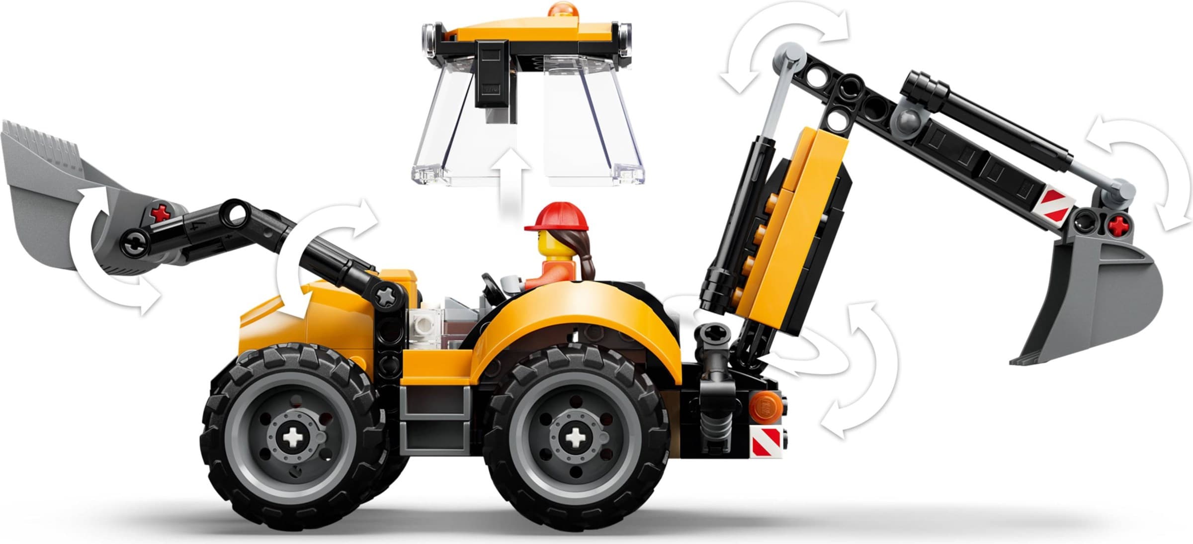 Yellow Backhoe Loader