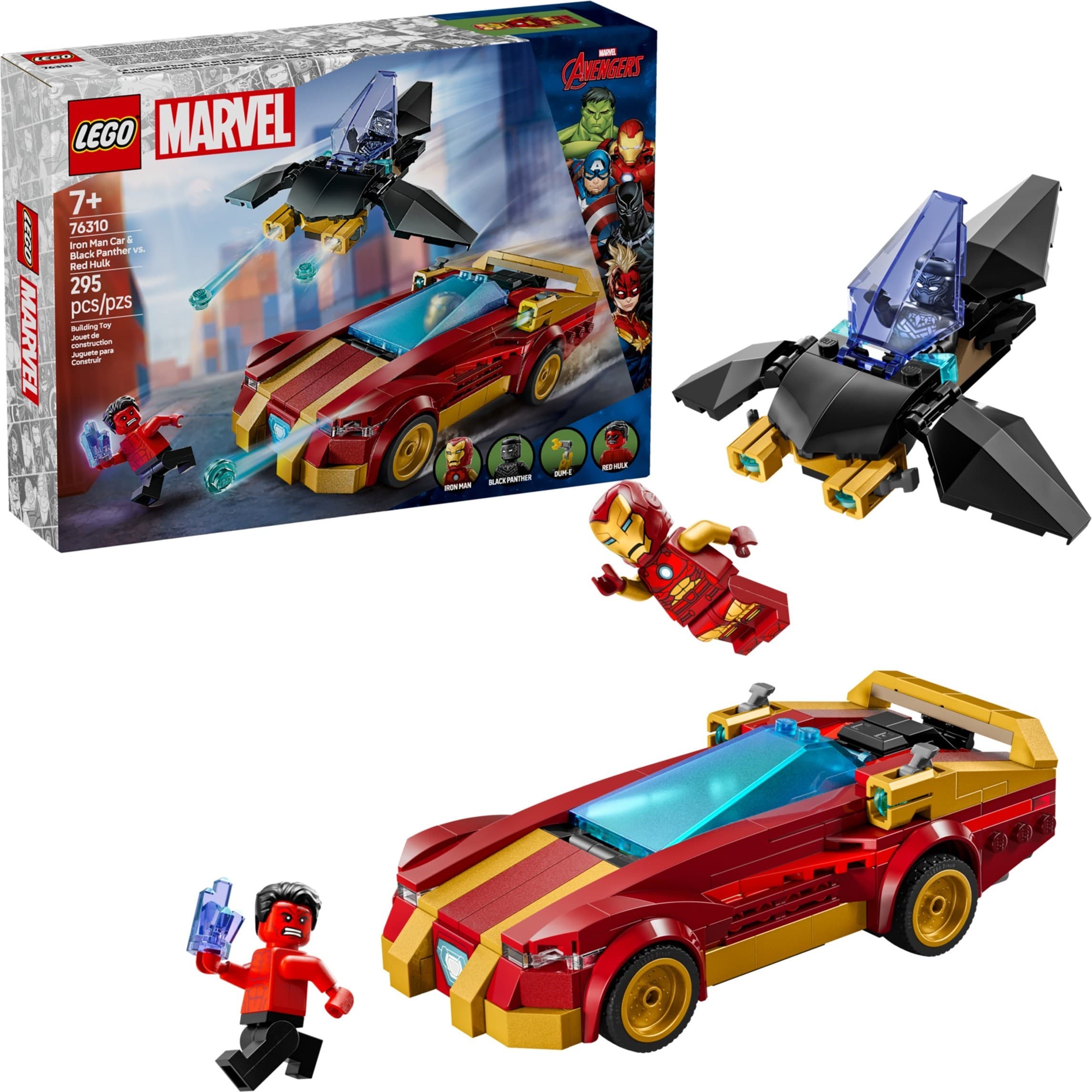 Iron Man Car & Black Panther vs. Red Hulk